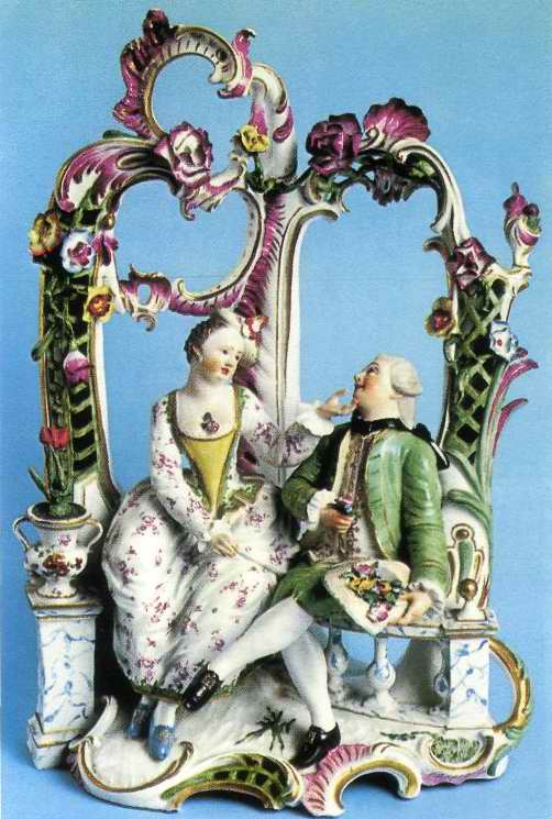 Скульптурная группа «Весна». Модель скульптора Иоганна-Фридриха Люка. Мануфактура в Хёхсте. Апрель - июнь 1758 г.